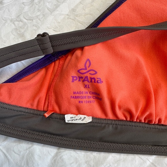 PrAna Womens Alta Bikini Top Purple Gray Size XL UPF 50 - Picture 3 of 3